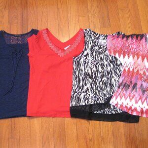 Lot of 4 Ladies Quality Tops Westport,Signature Studio,Spoiled & DressBarn XL